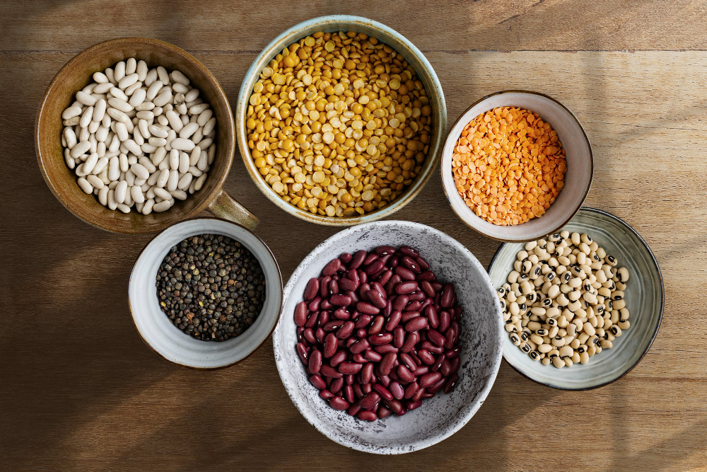 lentils beans flat lay food photography